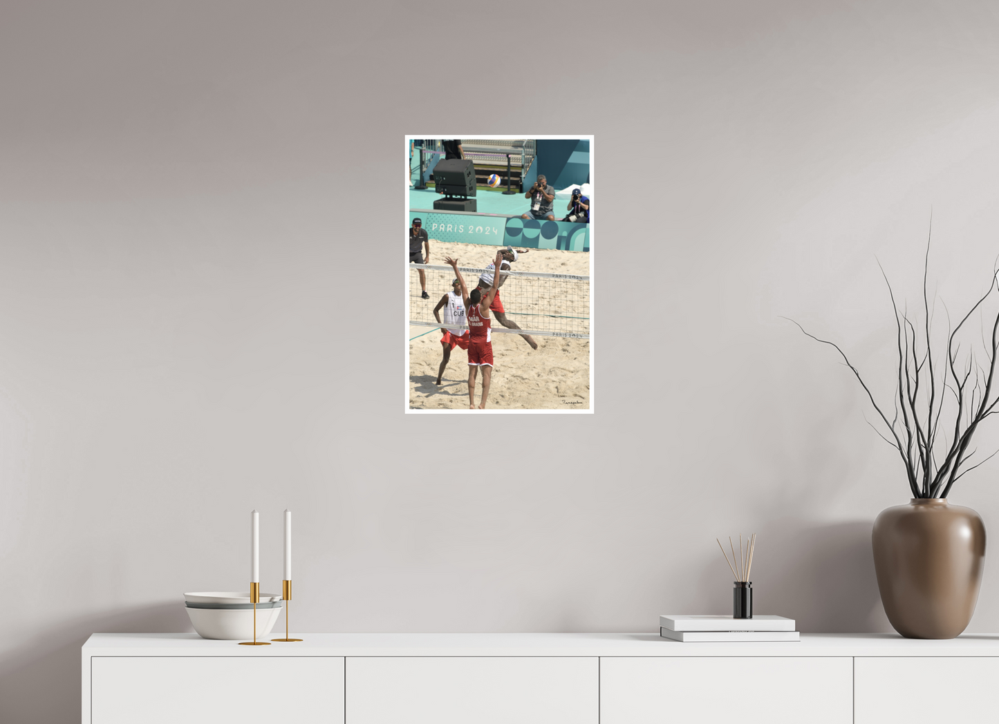 40 x 60 cm, Tirage Ultra Brillant [Picture]: JO Paris 2024 - Men beach volley at Eiffel Tower Stadium (2)
