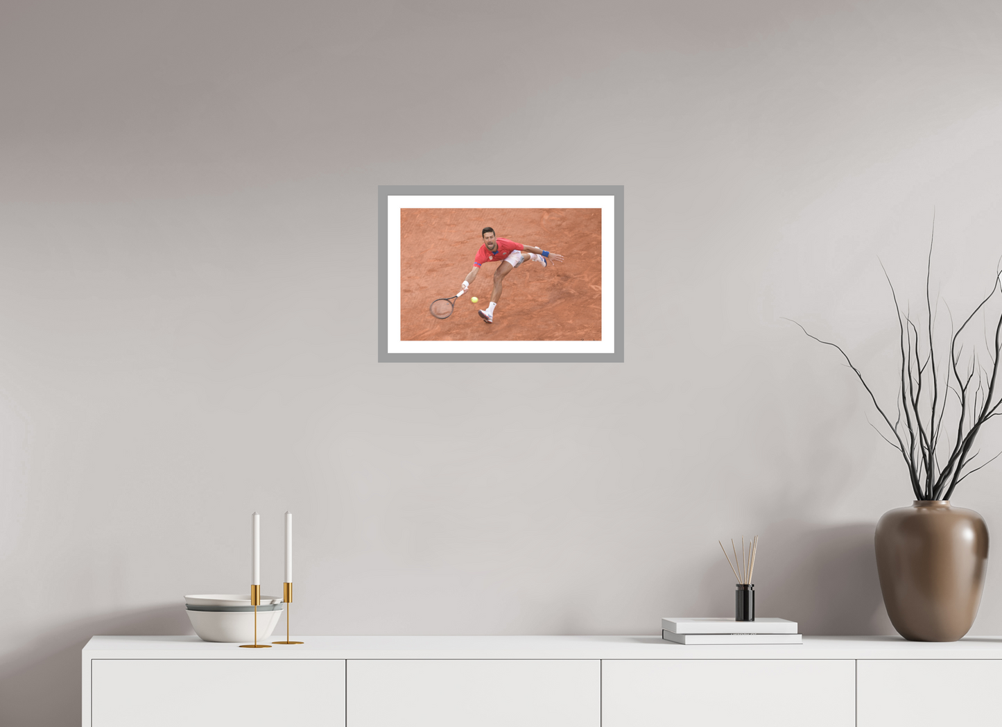 45 x 30 cm, Impression fine art, cadre gris clair, verre anti-reflet et anti-UV [Picture]: JO Paris 2024 - Tennis at Roland Garros stadium (4)