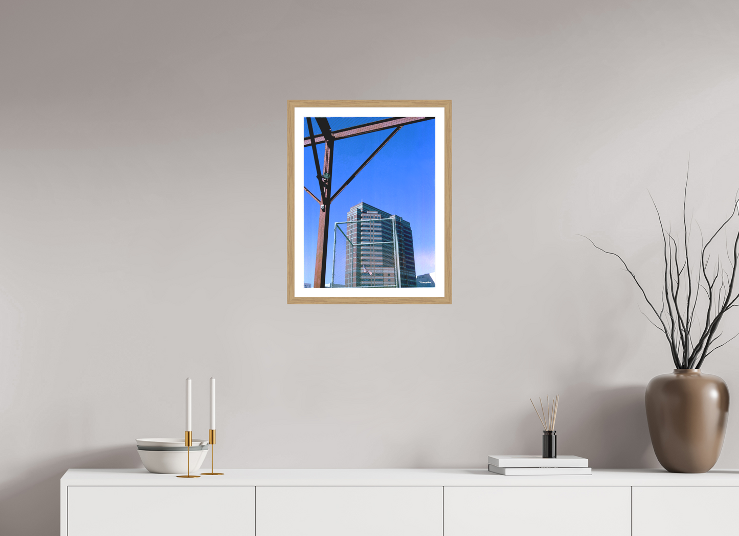 40 x 51,8 cm, Tirage argentique brillant, cadre chêne, verre anti-reflet et anti-UV [Picture]: Buildings USA