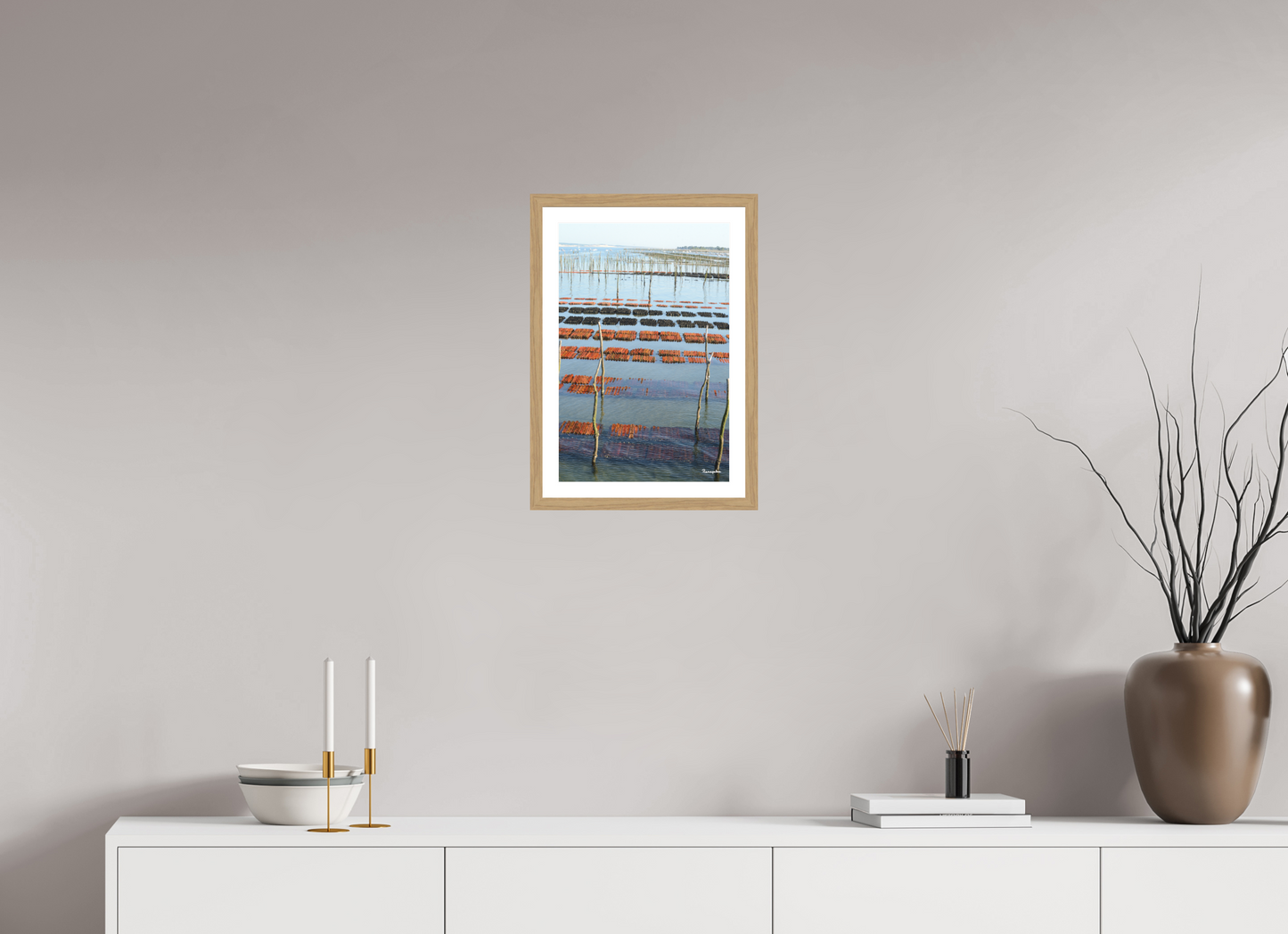 30 x 45 cm, Tirage argentique brillant, cadre chêne, verre anti-reflet et anti-UV [Picture]: Cap Ferret