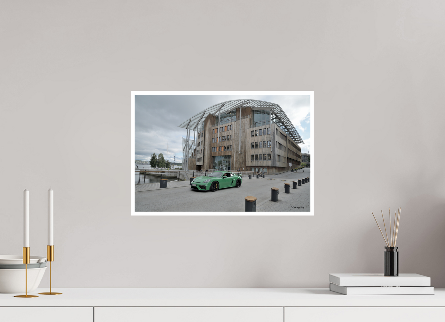 45 x 30 cm, Impression Fine Art Pearl 285 g [Picture]: Porsche à Olso