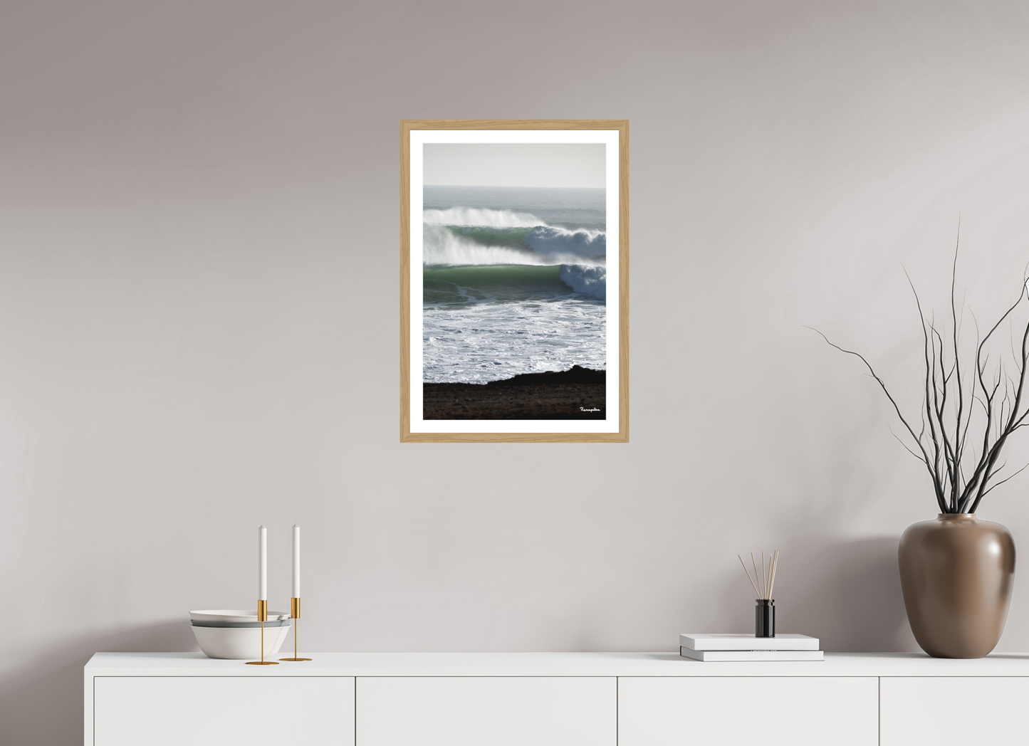 40 x 60 cm, Tirage argentique brillant, cadre chêne, verre anti-reflet et anti-UV [Picture]: Morocco - Cap Ghir