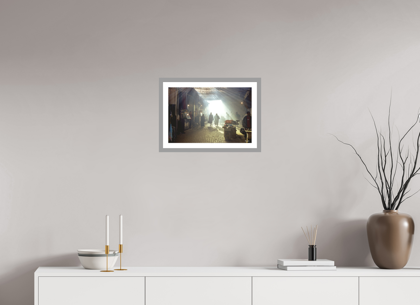 44,5 x 30 cm, Impression fine art, cadre gris clair, verre anti-reflet et anti-UV [Picture]: Morocco - Fes