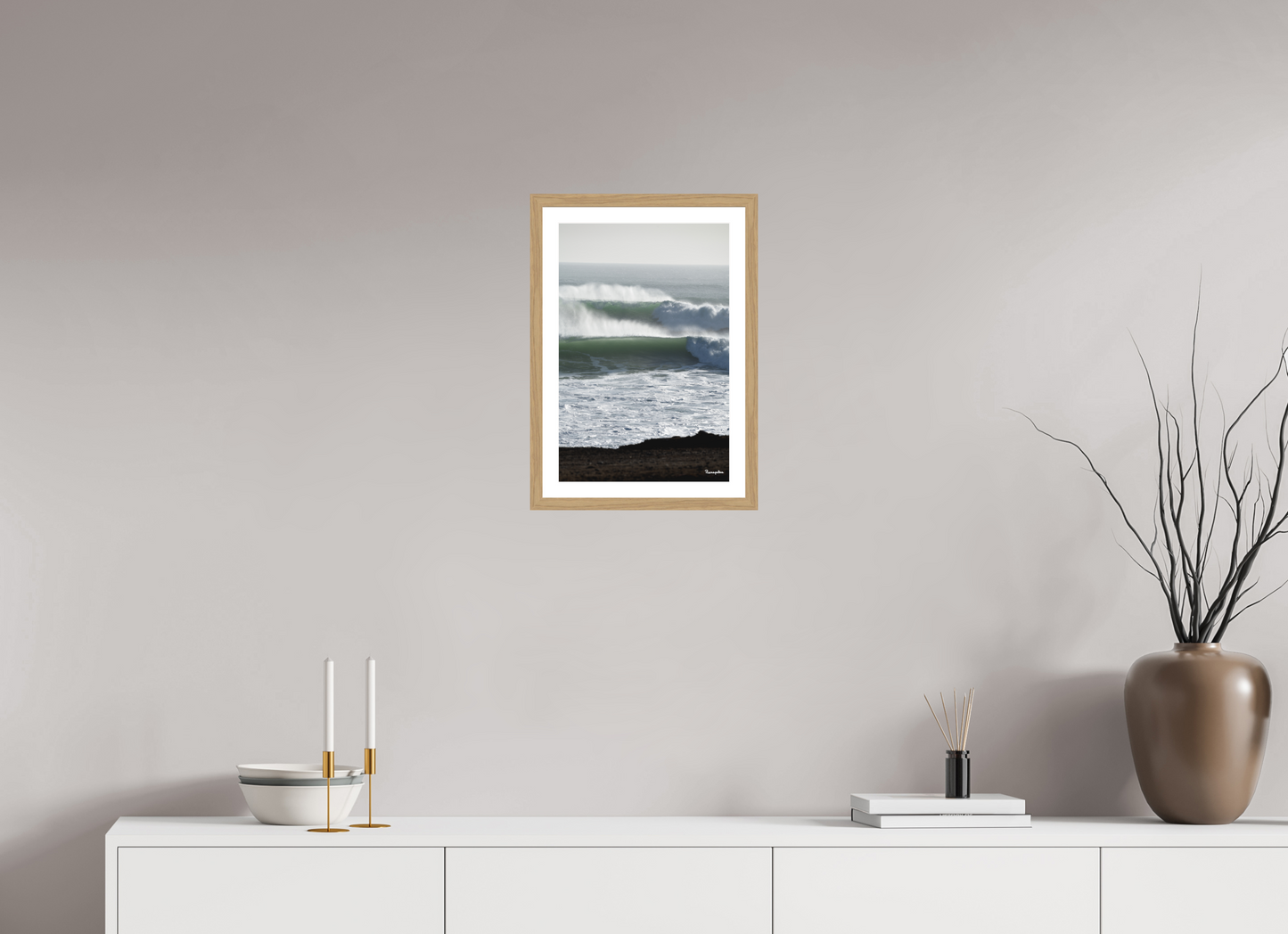 30 x 45 cm, Tirage argentique brillant, cadre chêne, verre anti-reflet et anti-UV [Picture]: Morocco - Cap Ghir