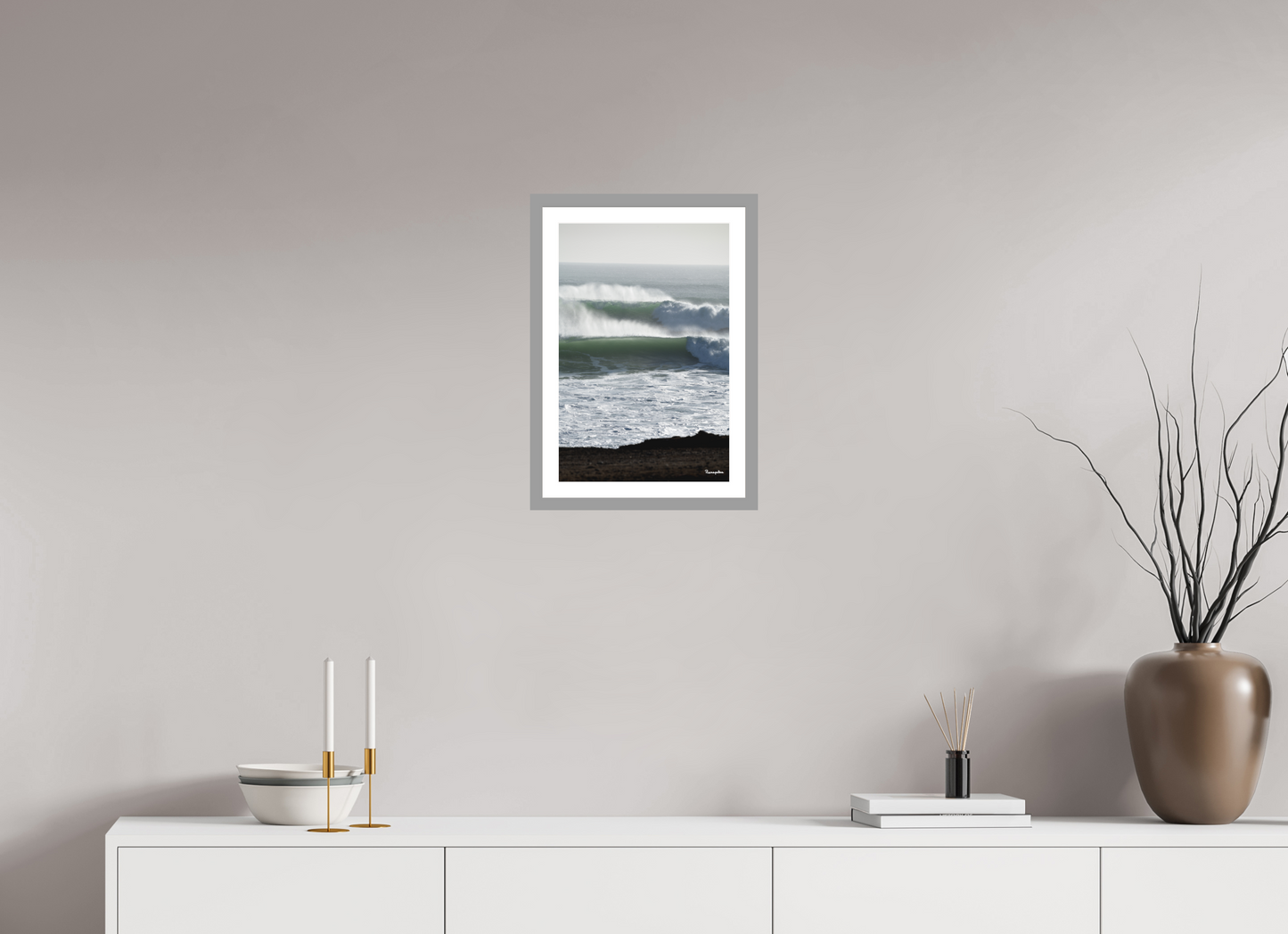 30 x 45 cm, Impression fine art, cadre gris clair, verre anti-reflet et anti-UV [Picture]: Morocco - Cap Ghir