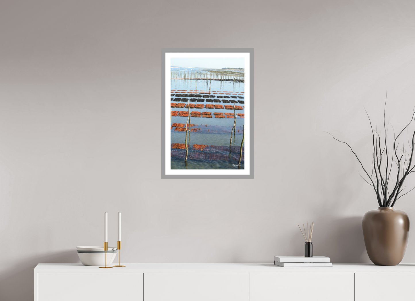 40 x 60 cm, Impression fine art, cadre gris clair, verre anti-reflet et anti-UV [Picture]: Cap Ferret