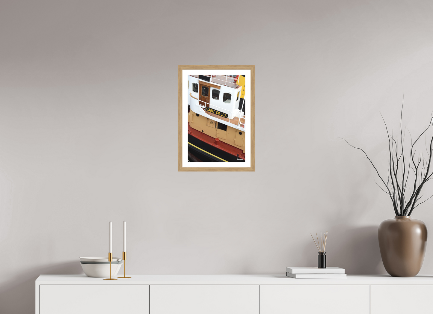 30 x 45 cm, Tirage argentique brillant, cadre chêne, verre anti-reflet et anti-UV [Picture]: Saint Gilles