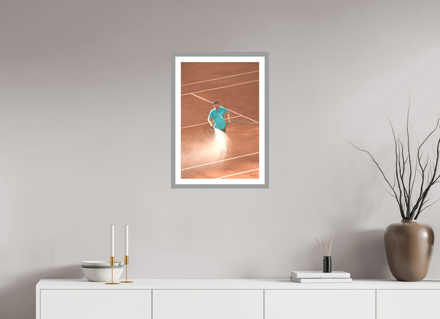 40 x 59,2 cm, Impression fine art, cadre gris clair, verre anti-reflet et anti-UV [Picture]: JO Paris 2024 - Tennis Roland Garros stadium (1)