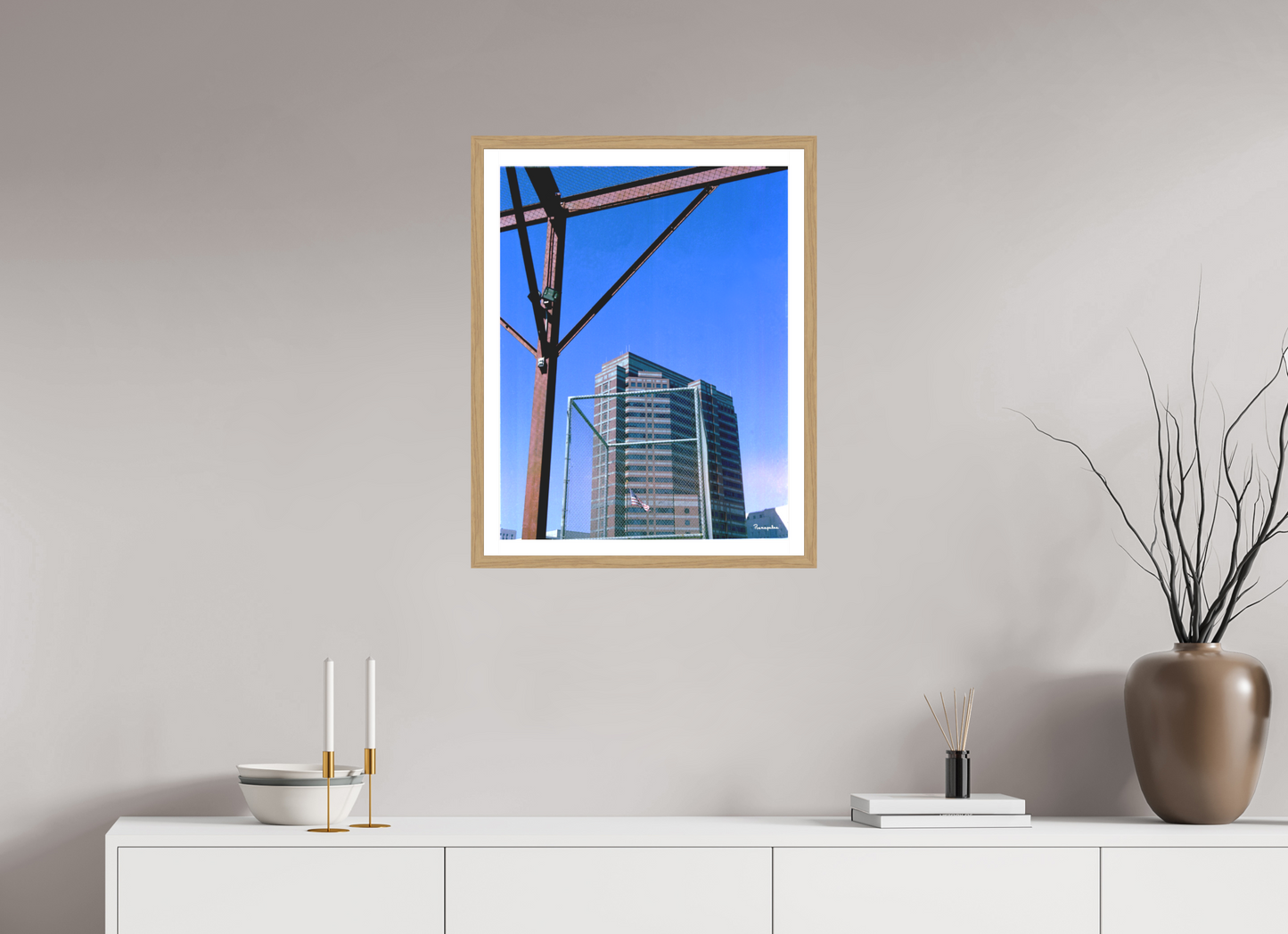 50 x 64,7 cm, Tirage argentique brillant, cadre chêne, verre anti-reflet et anti-UV [Picture]: Buildings USA