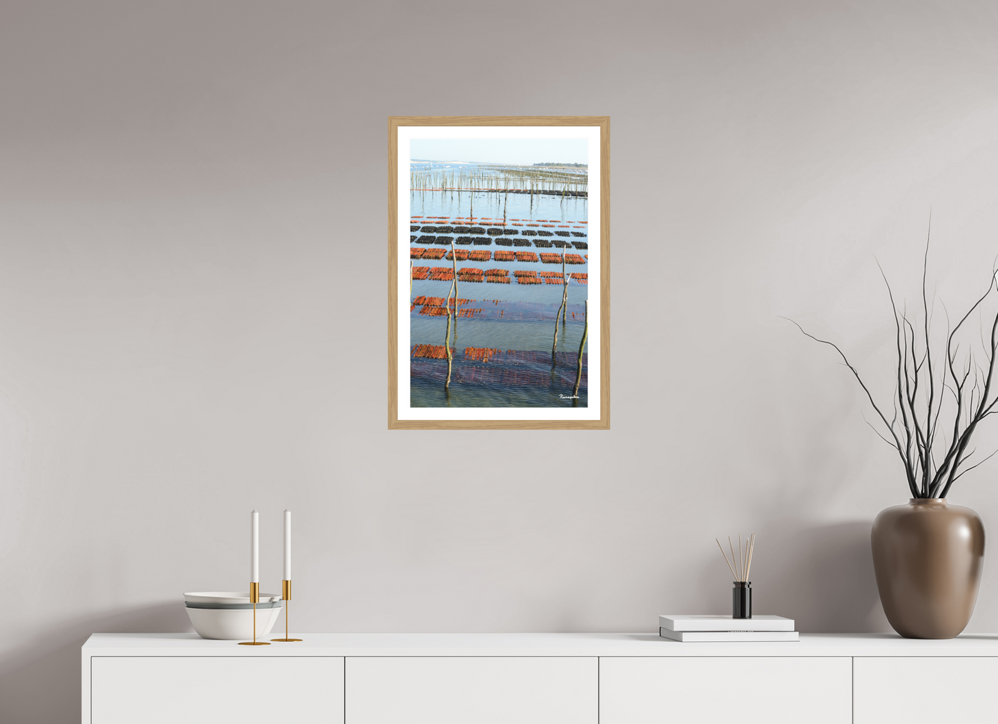 40 x 60 cm, Tirage argentique brillant, cadre chêne, verre anti-reflet et anti-UV [Picture]: Cap Ferret