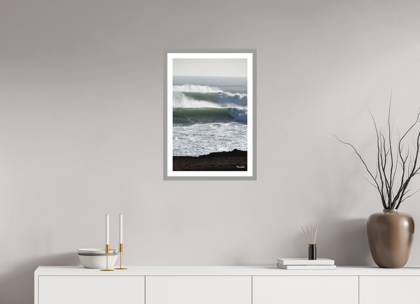 40 x 60 cm, Impression fine art, cadre gris clair, verre anti-reflet et anti-UV [Picture]: Morocco - Cap Ghir