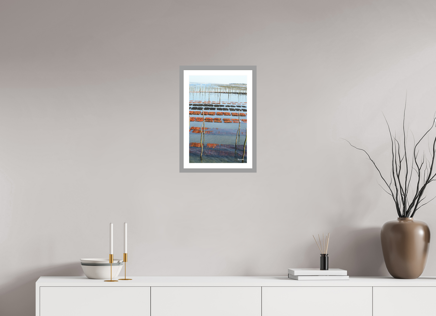 30 x 45 cm, Impression fine art, cadre gris clair, verre anti-reflet et anti-UV [Picture]: Cap Ferret