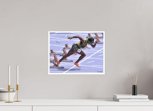 40 x 30 cm, Tirage Ultra Brillant [Pictures]: JO Paris 2024 - Shelly-Ann Fraser-Pryce starter